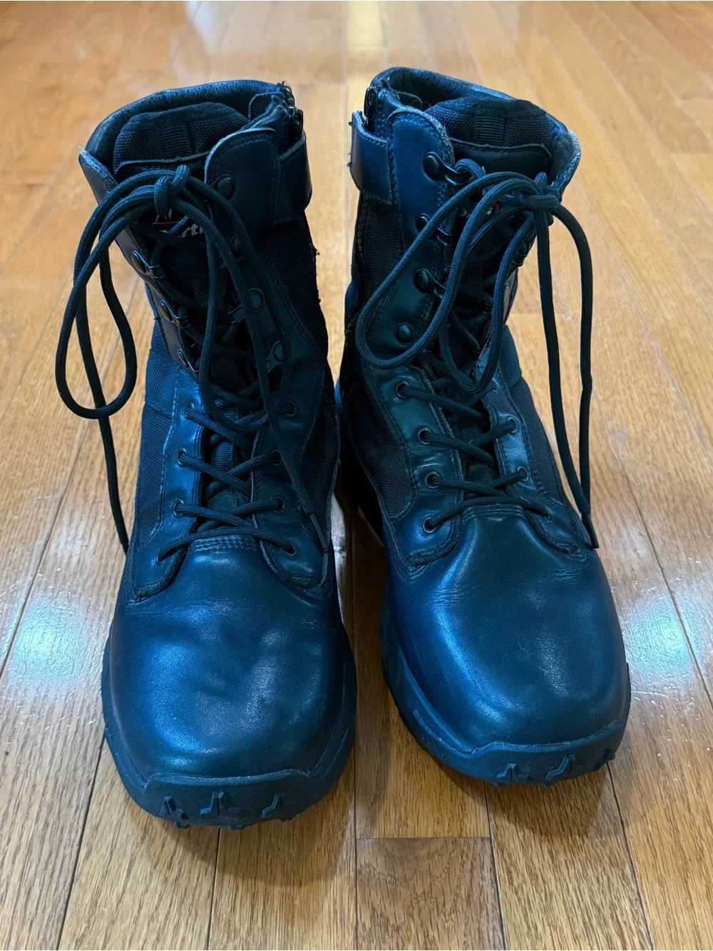 NORTIV 8 Men's 10 Breathable Tactical Military Work Boots Zipper Leather Combat